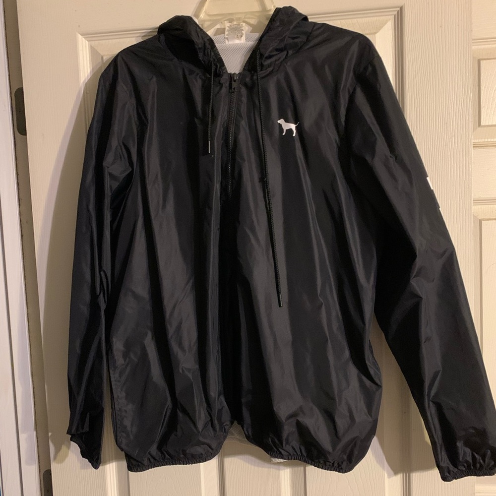 PINK medium black raincoat